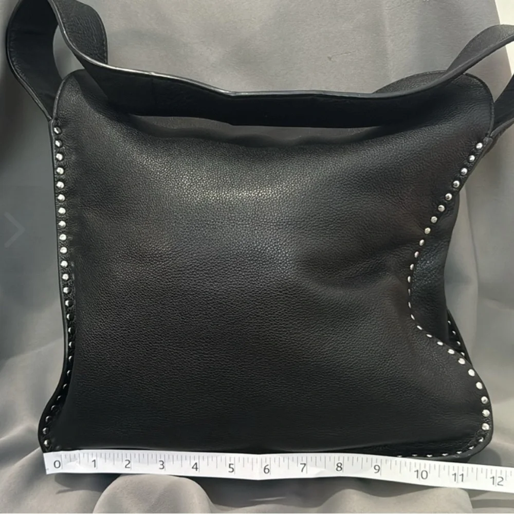 MICHAEL Michael Kors Black Stud-Trim Leather Hobo